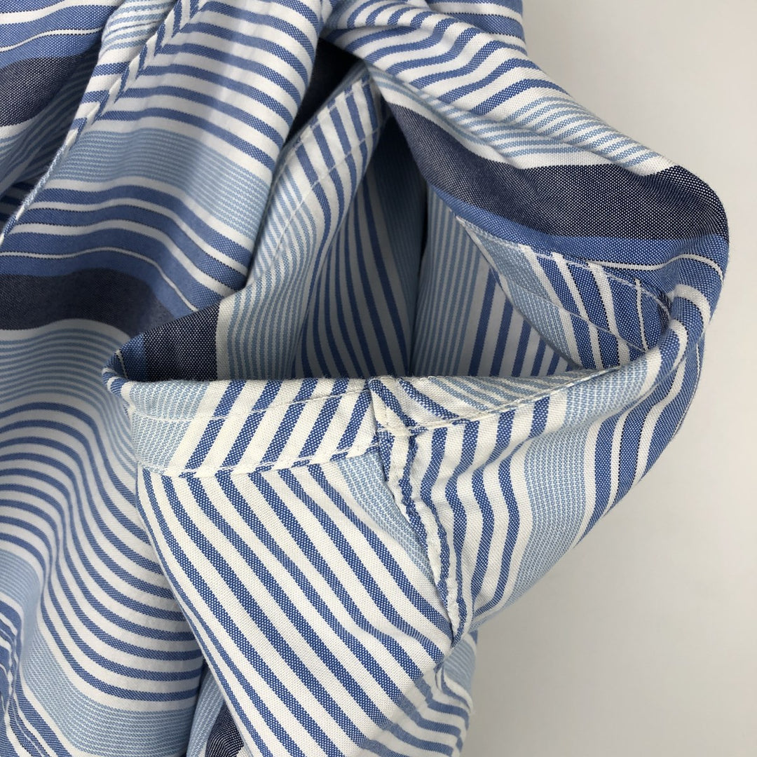 Ralph Lauren Classic Fit Multi-Stripe Long Sleeve Button-Down Striped Shirt, Men's Size L cotton blue type Vintage Second Hand