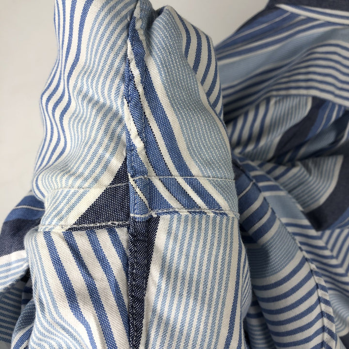 Ralph Lauren Classic Fit Multi-Stripe Long Sleeve Button-Down Striped Shirt, Men's Size L cotton blue type Vintage Second Hand