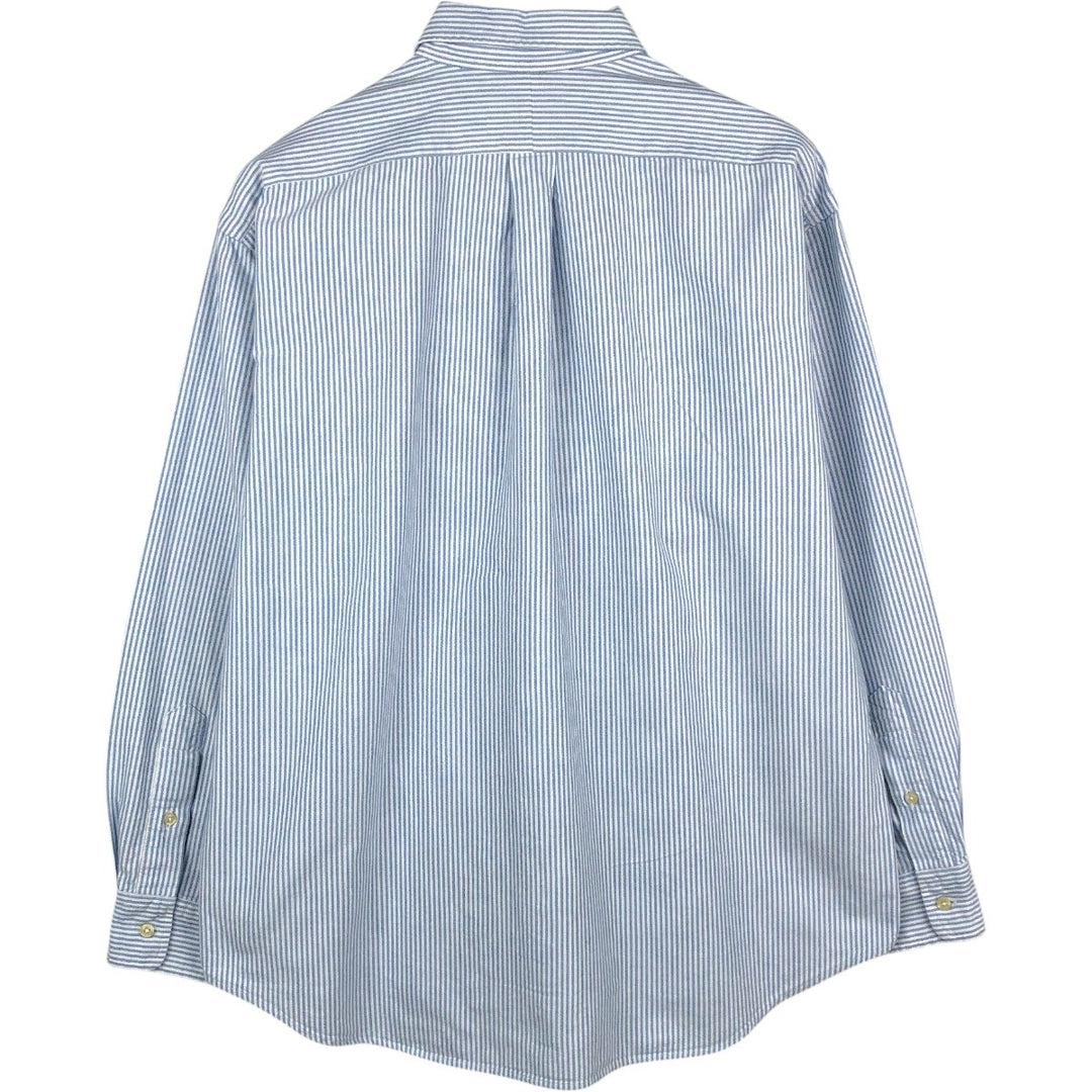 Ralph Lauren POLO by Ralph Lauren The Big Shirt Long Sleeve Button-Down Striped Shirt Men's Size M (approx.) cotton blue type Vintage Second Hand