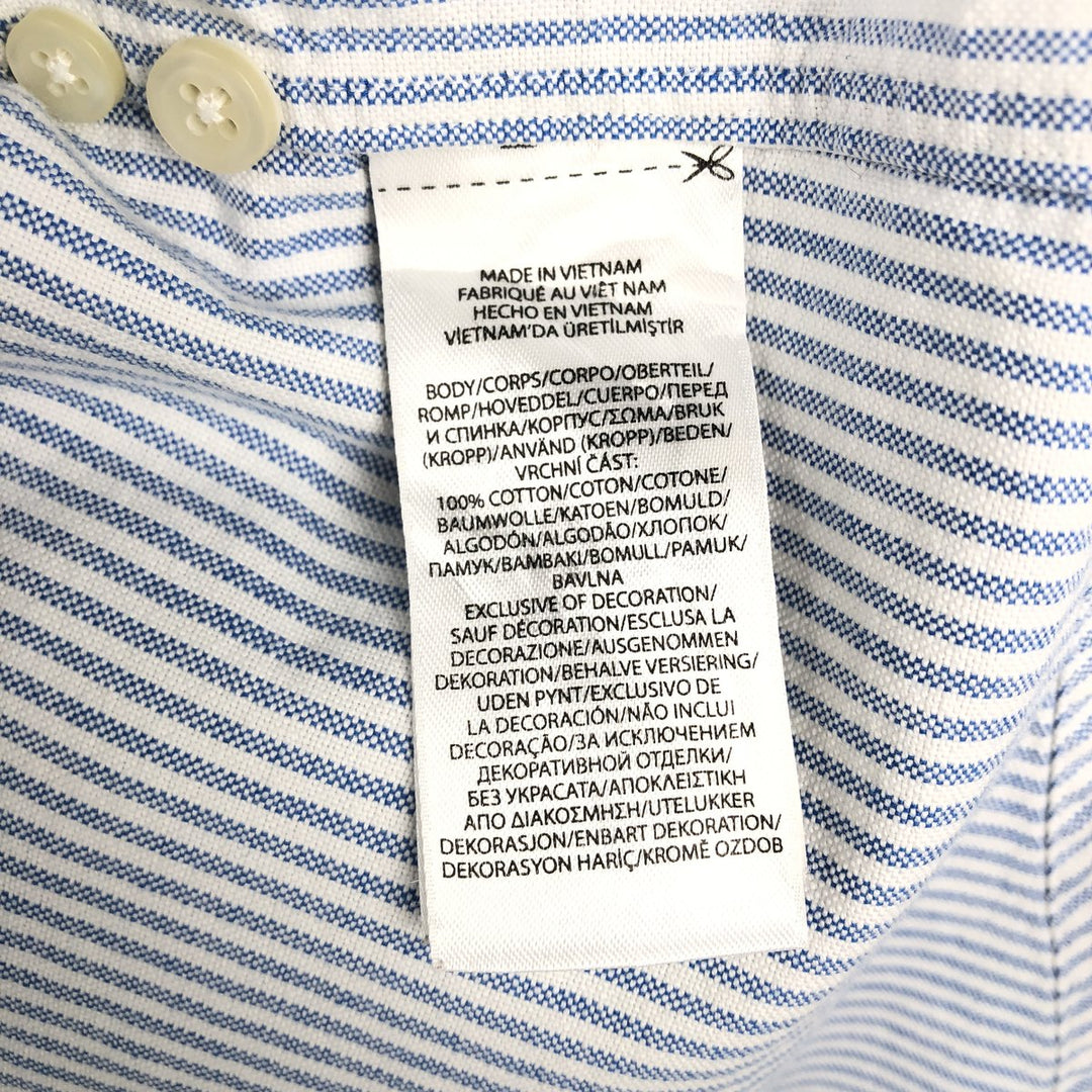 Ralph Lauren POLO by Ralph Lauren The Big Shirt Long Sleeve Button-Down Striped Shirt Men's Size M (approx.) cotton blue type Vintage Second Hand
