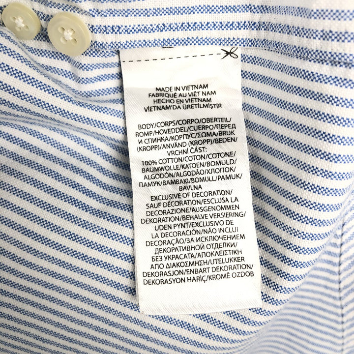 Ralph Lauren POLO by Ralph Lauren The Big Shirt Long Sleeve Button-Down Striped Shirt Men's Size M (approx.) cotton blue type Vintage Second Hand