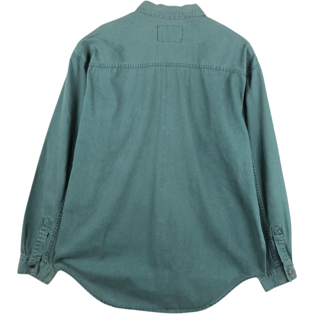 Levi's long sleeve denim shirt, men's size XL cotton dark green Vintage Second Hand