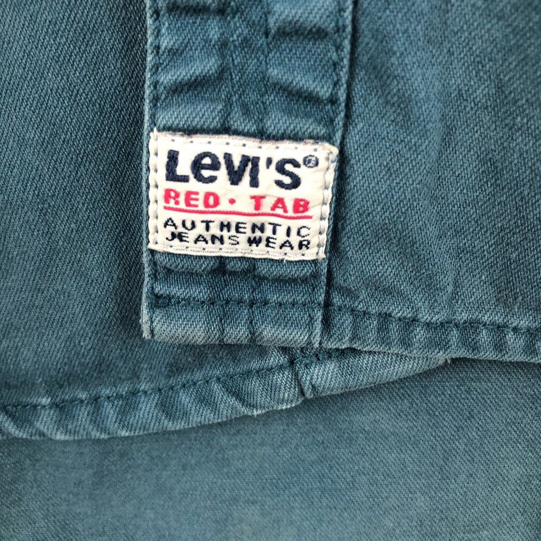 Levi's long sleeve denim shirt, men's size XL cotton dark green Vintage Second Hand