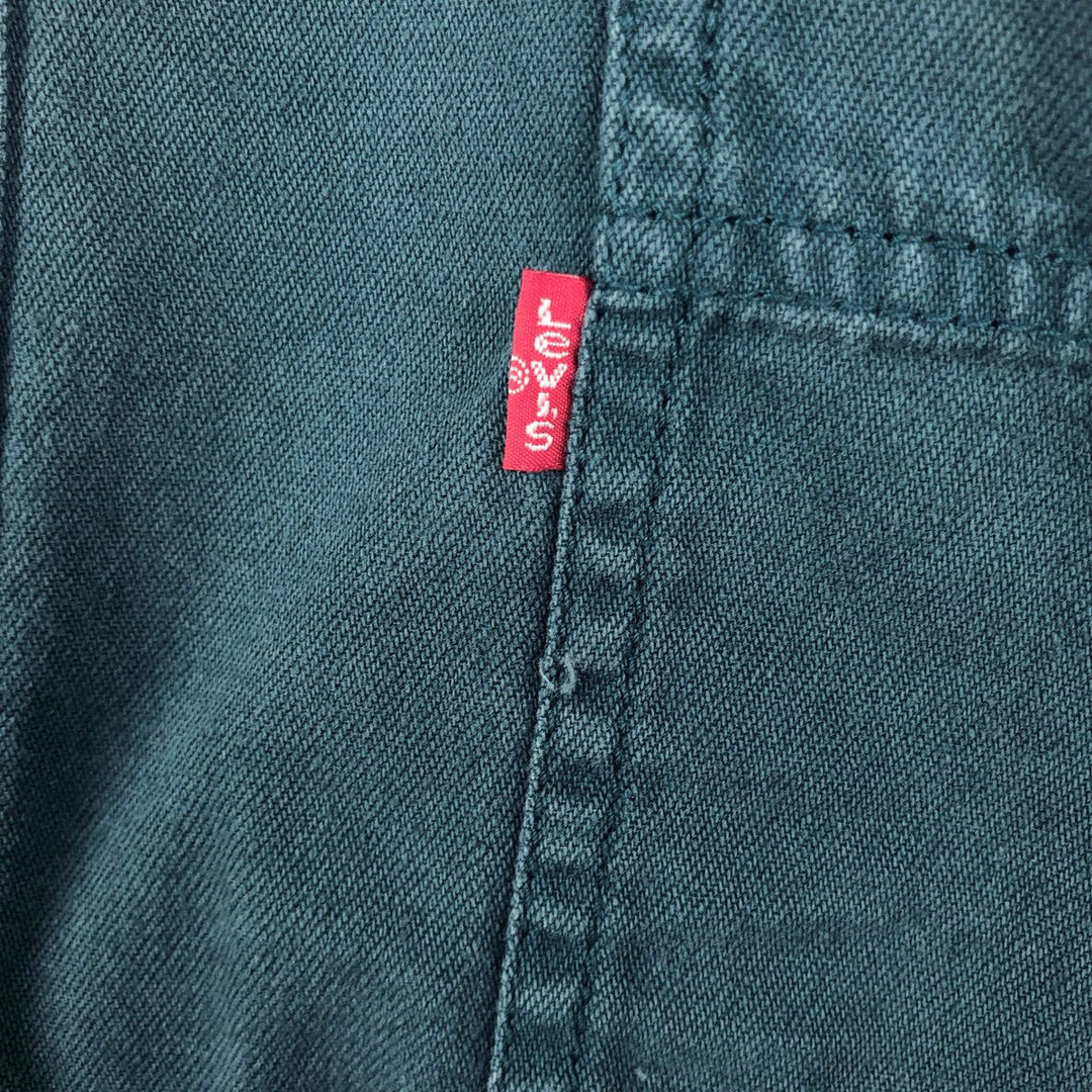 Levi's long sleeve denim shirt, men's size XL cotton dark green Vintage Second Hand