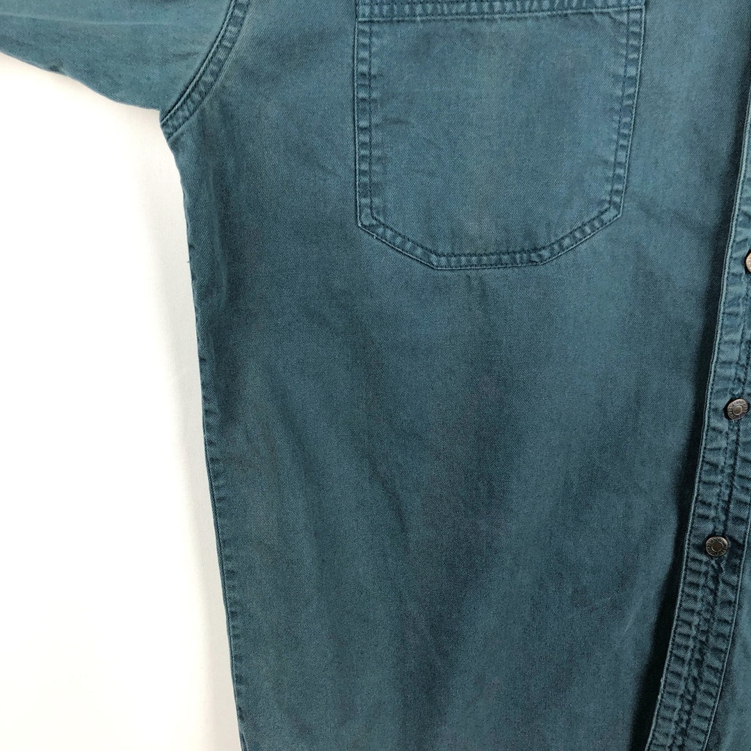 Levi's long sleeve denim shirt, men's size XL cotton dark green Vintage Second Hand