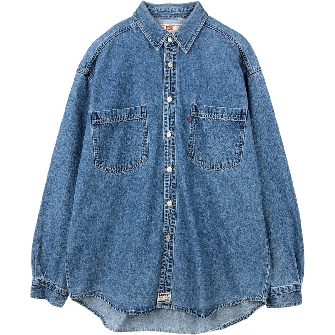 Levi's Red Tab Long Sleeve Denim Shirt, Men's Size L cotton blue type Vintage Second Hand