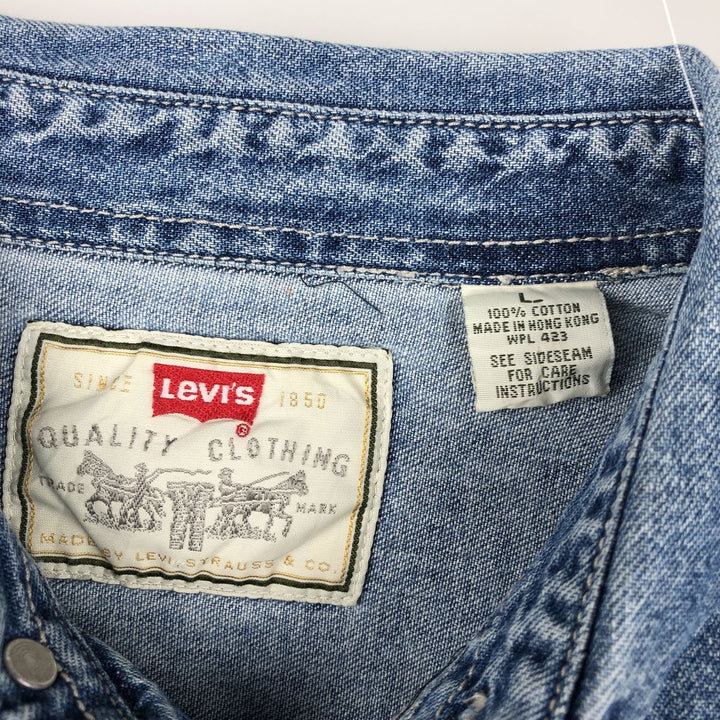 Levi's Red Tab Long Sleeve Denim Shirt, Men's Size L cotton blue type Vintage Second Hand