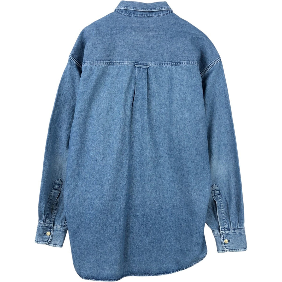 Ralph Lauren Chaps long-sleeved button-down denim shirt, men's size M cotton blue type Vintage Second Hand