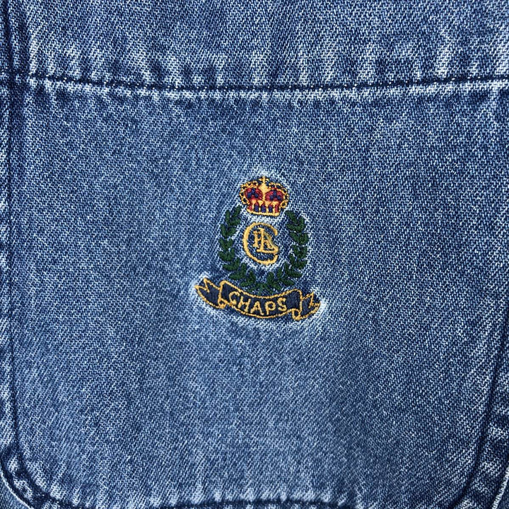 Ralph Lauren Chaps long-sleeved button-down denim shirt, men's size M cotton blue type Vintage Second Hand