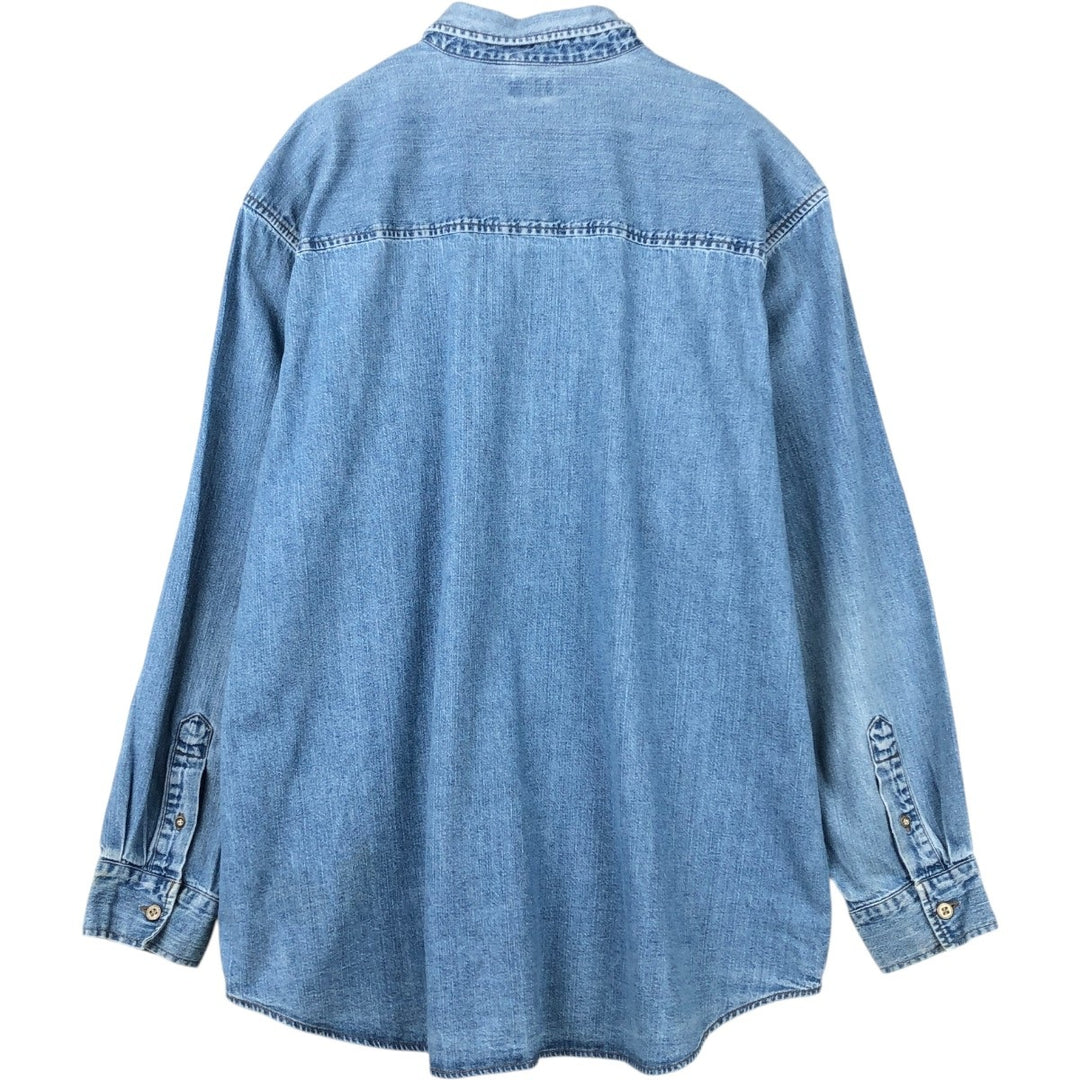 Levi's RED TAB Long-Sleeve Button-Down Denim Shirt, Men's Size L (approx.) cotton blue type Vintage Second Hand
