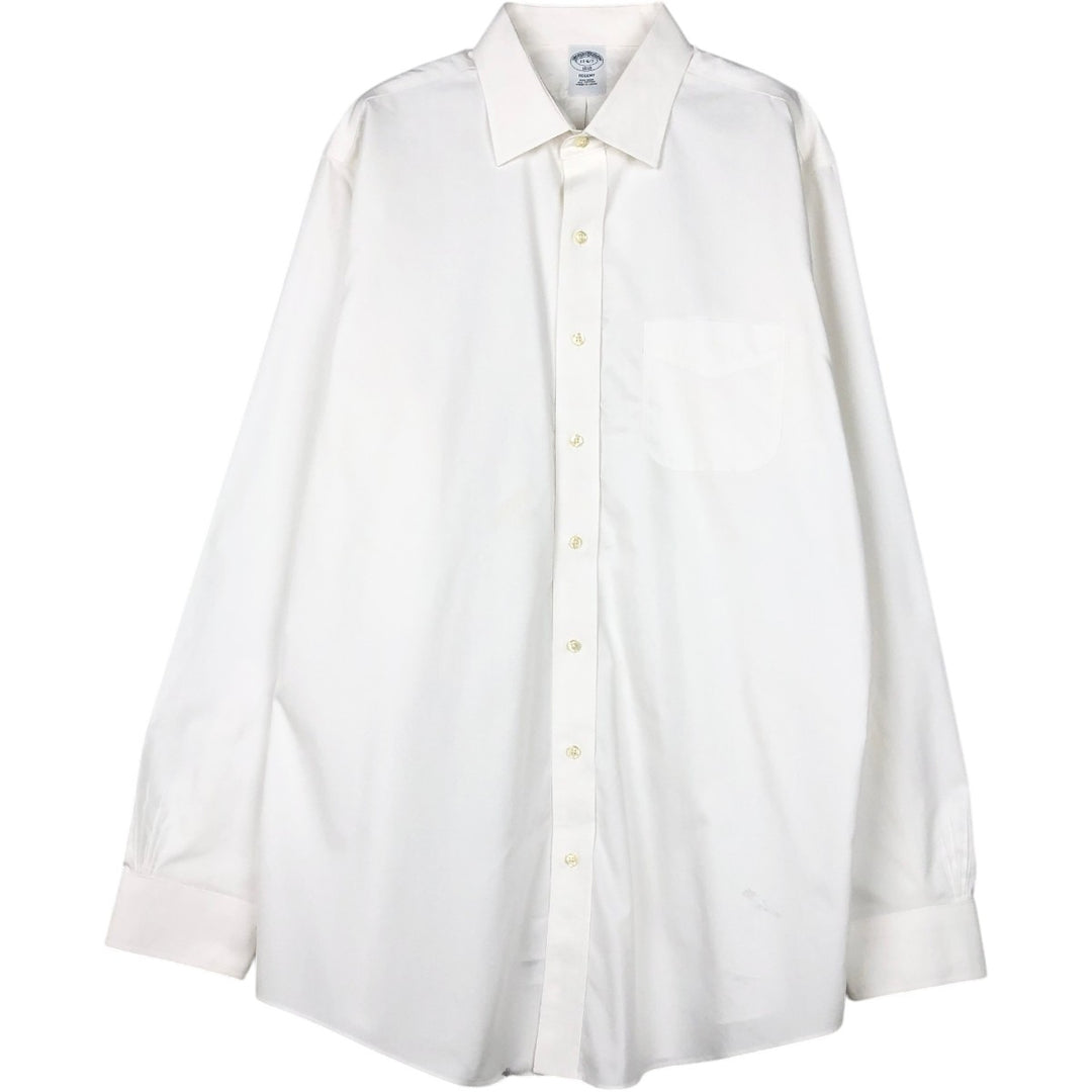 Brooks Brothers 1818 REGENT Long-Sleeve Cotton Shirt, Men's Size XL (approx.) cotton white type Vintage Second Hand