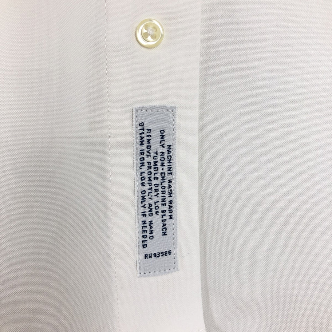 Brooks Brothers 1818 REGENT Long-Sleeve Cotton Shirt, Men's Size XL (approx.) cotton white type Vintage Second Hand