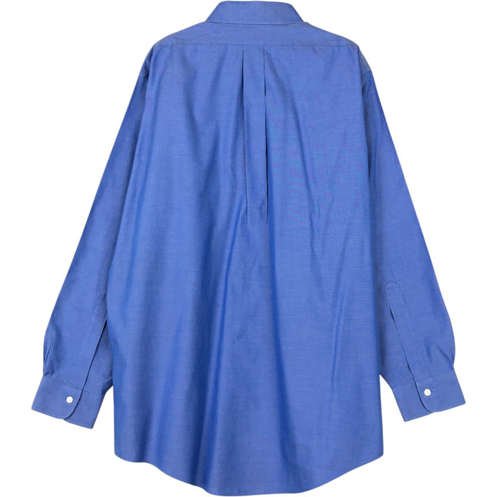 Brooks Brothers Est.1818 Traditional Fit Long-Sleeve Cotton Shirt, Men's Size L (approx.) cotton blue type Vintage Second Hand