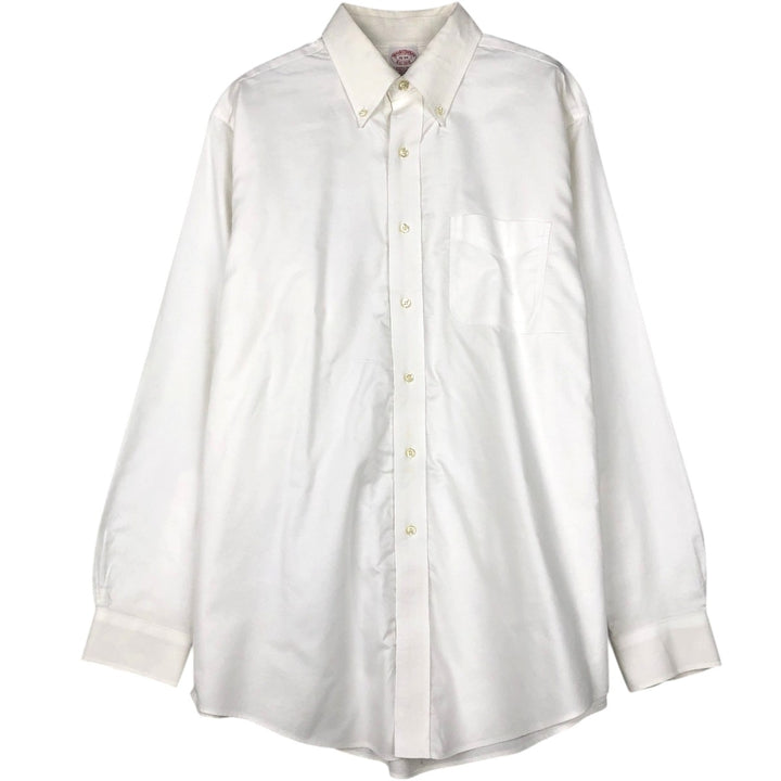 Brooks Brothers Est.1818 Traditional Fit Long-Sleeve Button-Down Shirt, Men's Size L (approx.) Supima Cotton white type Vintage Second Hand