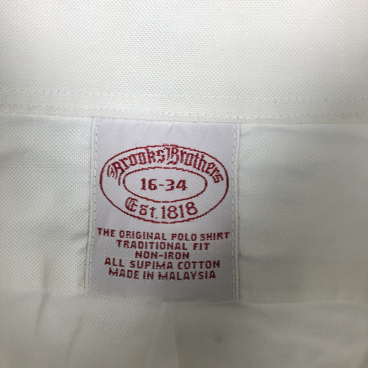Brooks Brothers Est.1818 Traditional Fit Long-Sleeve Button-Down Shirt, Men's Size L (approx.) Supima Cotton white type Vintage Second Hand