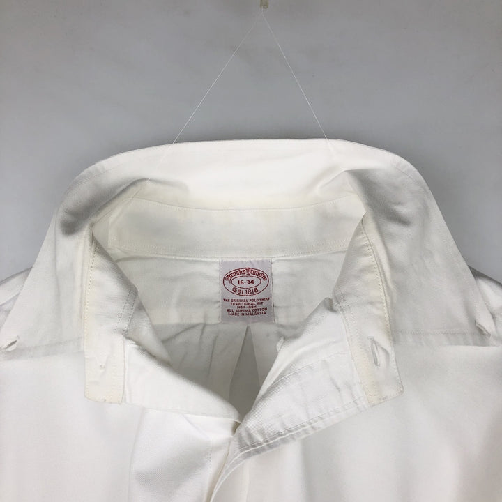 Brooks Brothers Est.1818 Traditional Fit Long-Sleeve Button-Down Shirt, Men's Size L (approx.) Supima Cotton white type Vintage Second Hand