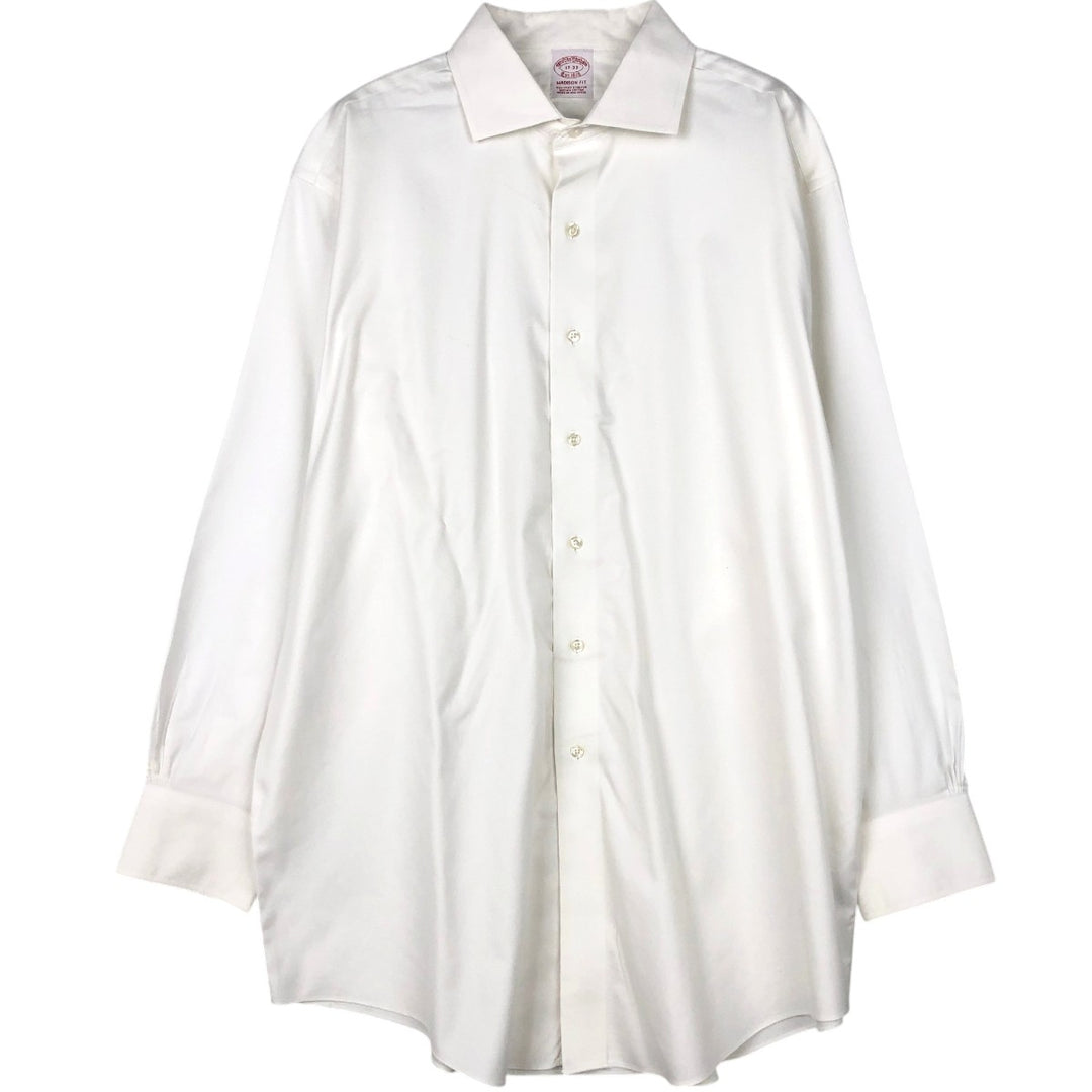 Brooks Brothers Est.1818 Madison Dit Wide Collar Long Sleeve Cotton Shirt, Men's Size XL (approx.) Supima Cotton white type Vintage Second Hand