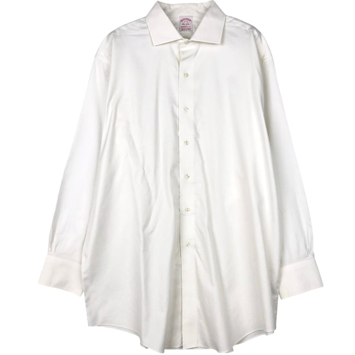 Brooks Brothers Est.1818 Madison Dit Wide Collar Long Sleeve Cotton Shirt, Men's Size XL (approx.) Supima Cotton white type Vintage Second Hand
