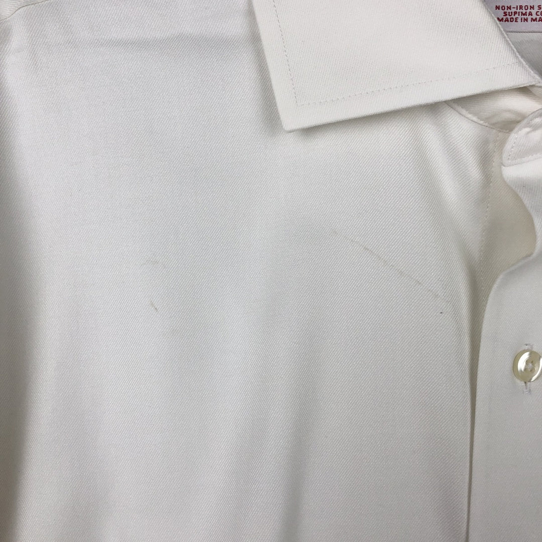 Brooks Brothers Est.1818 Madison Dit Wide Collar Long Sleeve Cotton Shirt, Men's Size XL (approx.) Supima Cotton white type Vintage Second Hand