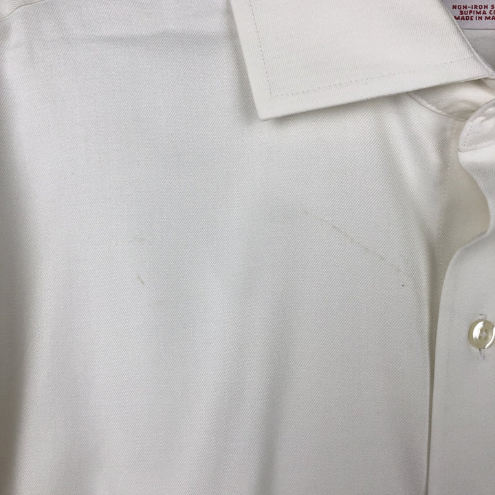 Brooks Brothers Est.1818 Madison Dit Wide Collar Long Sleeve Cotton Shirt, Men's Size XL (approx.) Supima Cotton white type Vintage Second Hand