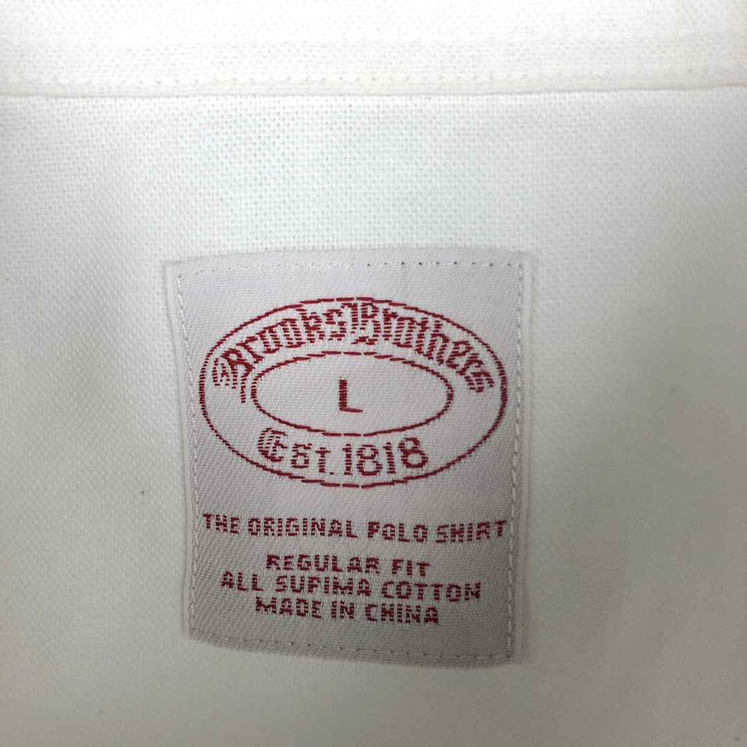 Brooks Brothers Est.1818 Regular Fit Long-Sleeve Button-Down Shirt, Men's Size L (approx.) Supima Cotton white type Vintage Second Hand