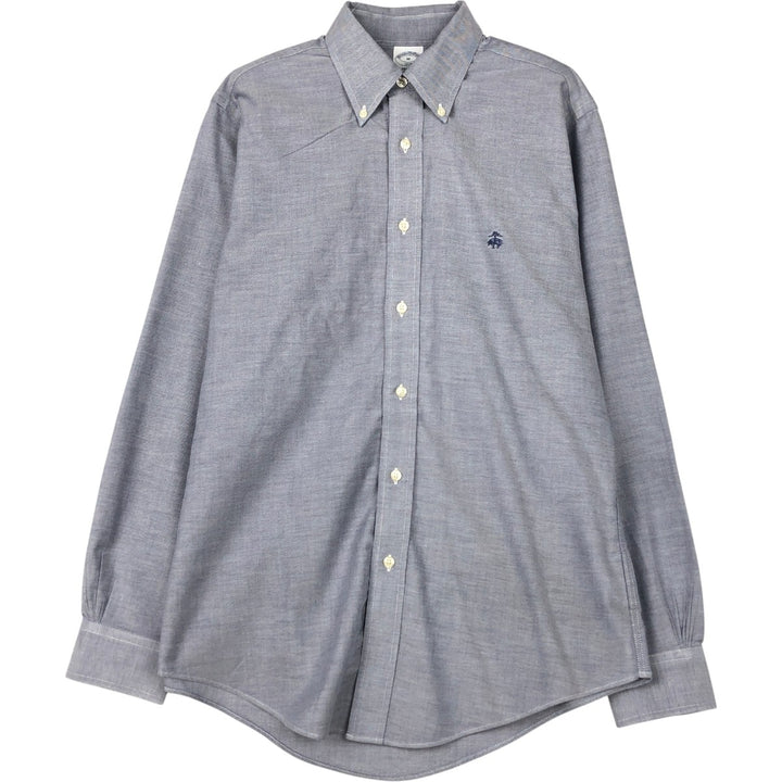 Brooks Brothers 1818 REGENT Long-Sleeve Button-Down Shirt, Men's Size M (Equivalent), Vintage Supima Cotton navy blue type Vintage Second Hand