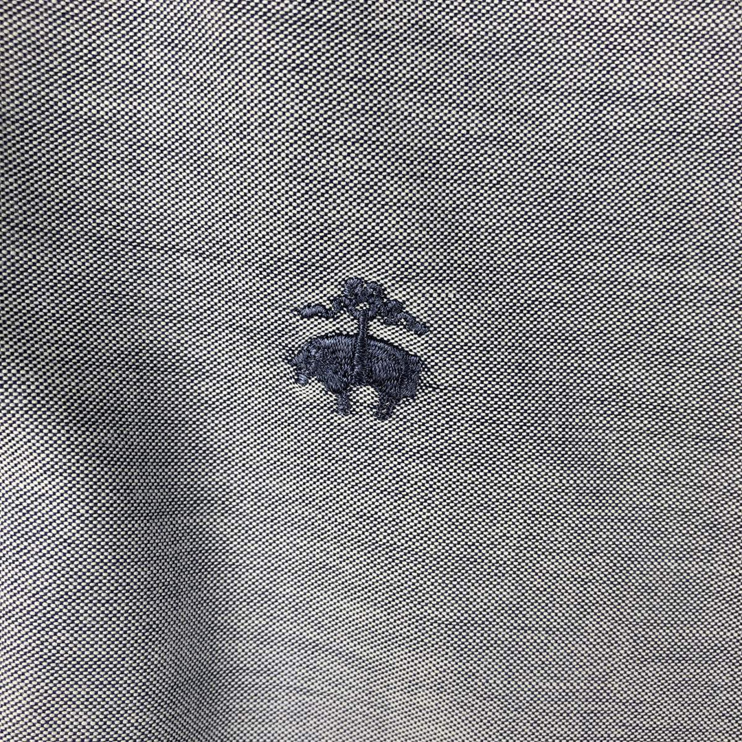 Brooks Brothers 1818 REGENT Long-Sleeve Button-Down Shirt, Men's Size M (Equivalent), Vintage Supima Cotton navy blue type Vintage Second Hand