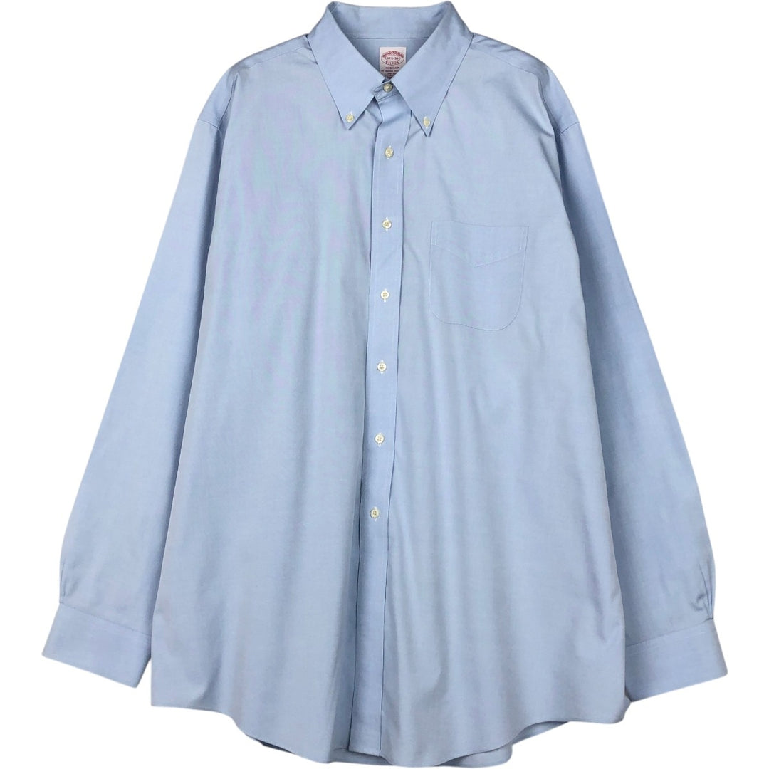 Brooks Brothers Est.1818 MADISON Long Sleeve Button Down Shirt, Men's XL Supima Cotton Blue type light blue Vintage Second Hand