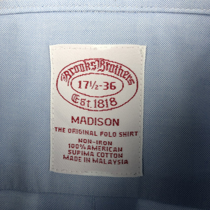 Brooks Brothers Est.1818 MADISON Long Sleeve Button Down Shirt, Men's XL Supima Cotton Blue type light blue Vintage Second Hand