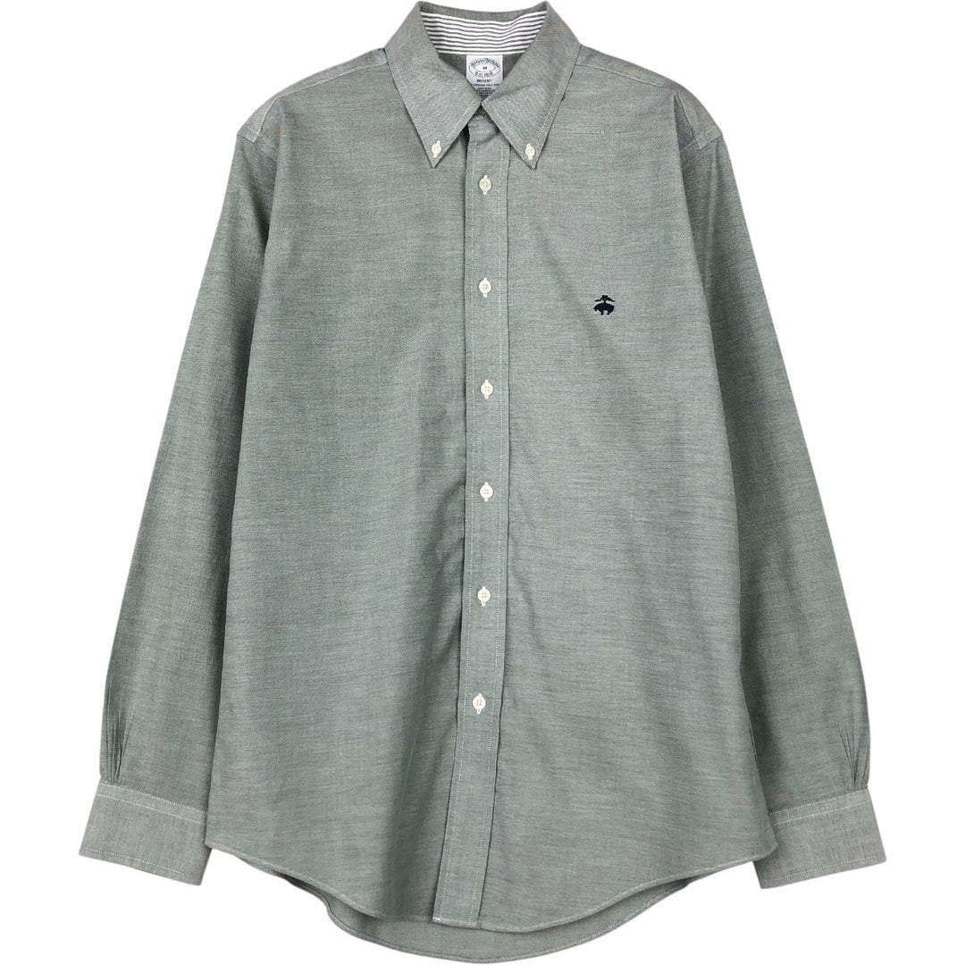 Brooks Brothers Est. 1818 REGENT Long Sleeve Button-Down Shirt, Men's Size Medium Supima Cotton Khaki type sage green Vintage Second Hand