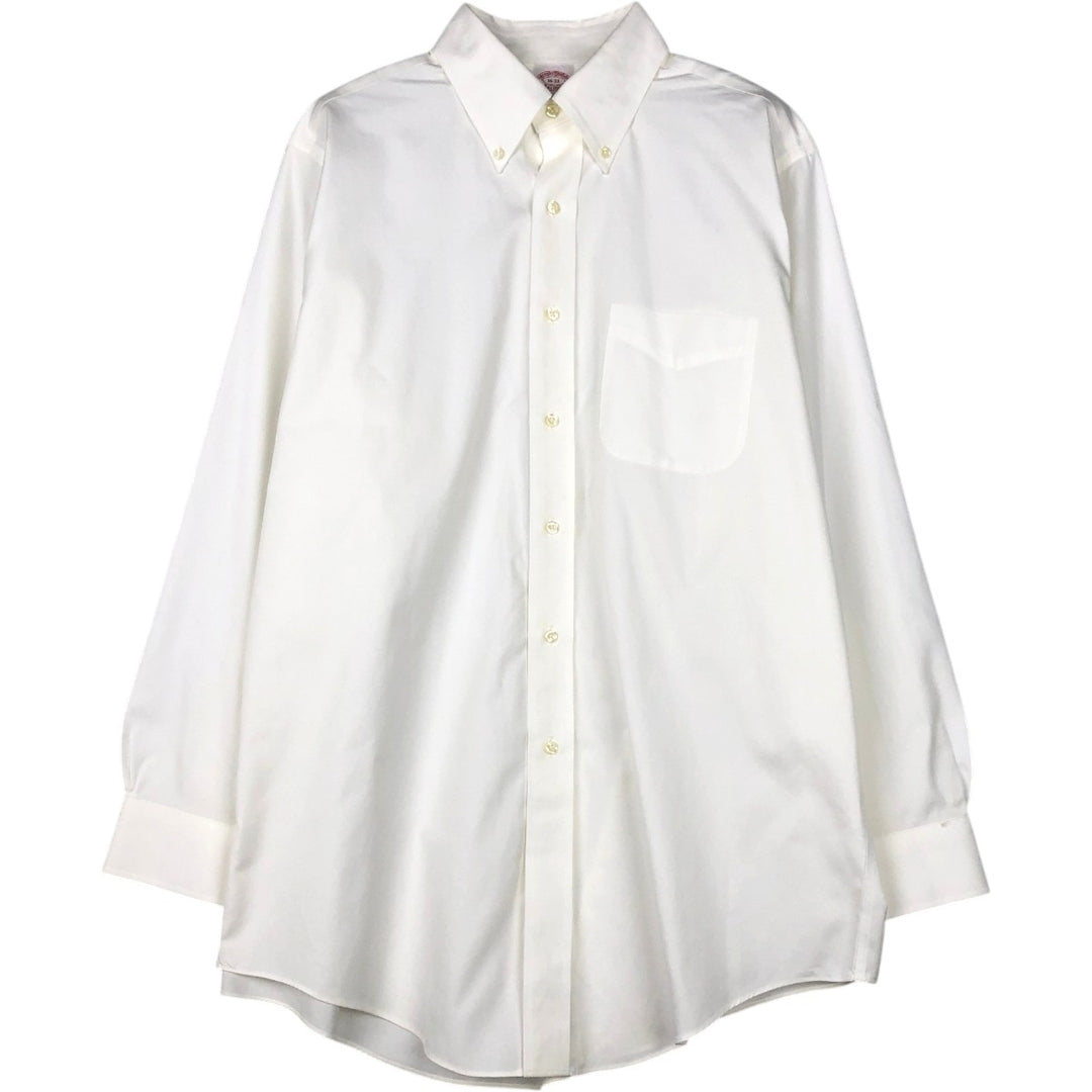 Brooks Brothers Est.1818 Traditional Fit Long-Sleeve Button-Down Shirt, Men's Size L (approx.) cotton white type Vintage Second Hand