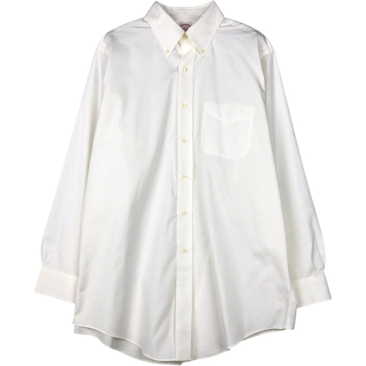 Brooks Brothers Est.1818 Traditional Fit Long-Sleeve Button-Down Shirt, Men's Size L (approx.) cotton white type Vintage Second Hand
