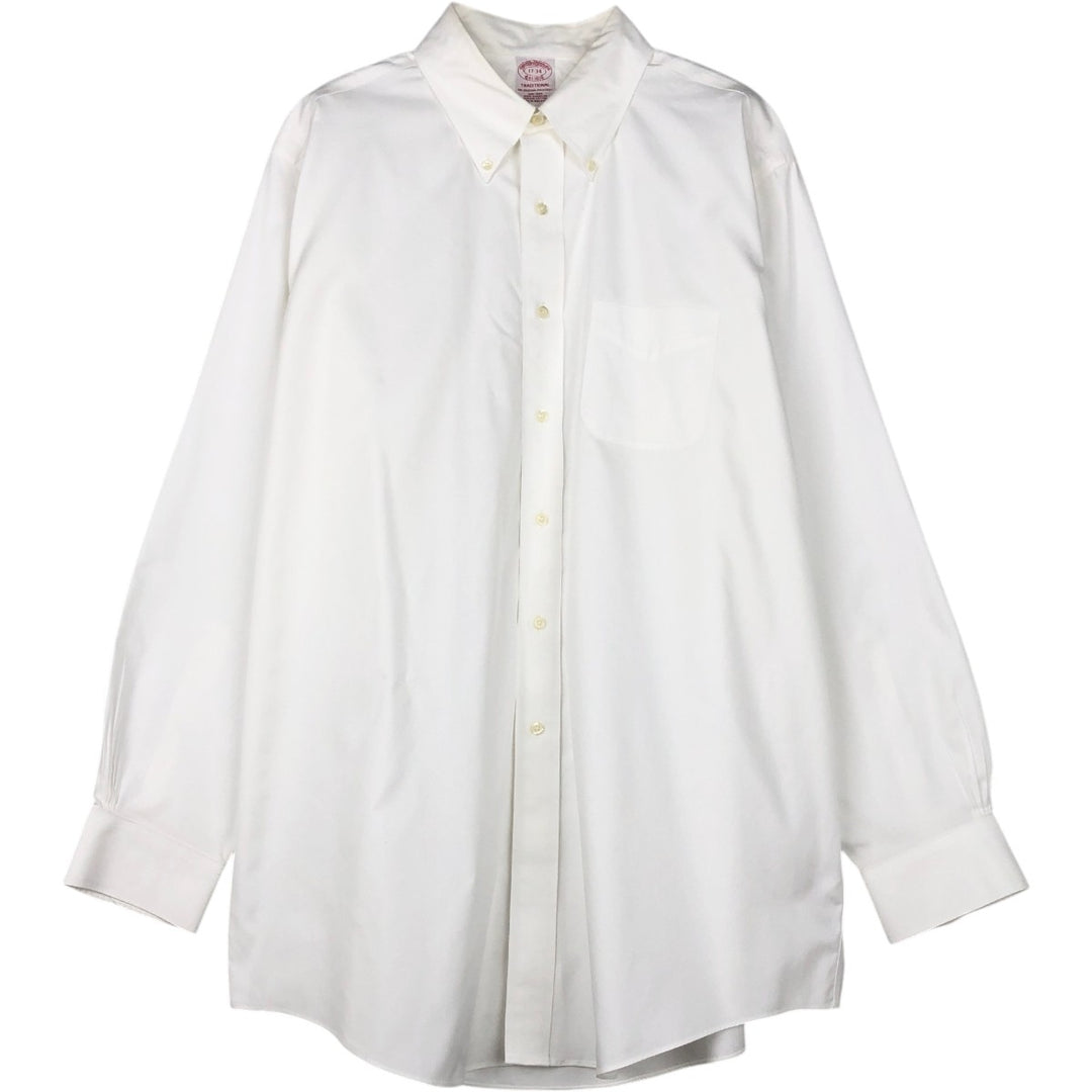 Brooks Brothers Est.1818 Traditional Fit Long-Sleeve Button-Down Shirt, Men's Size XL (approx.) Supima Cotton white type Vintage Second Hand