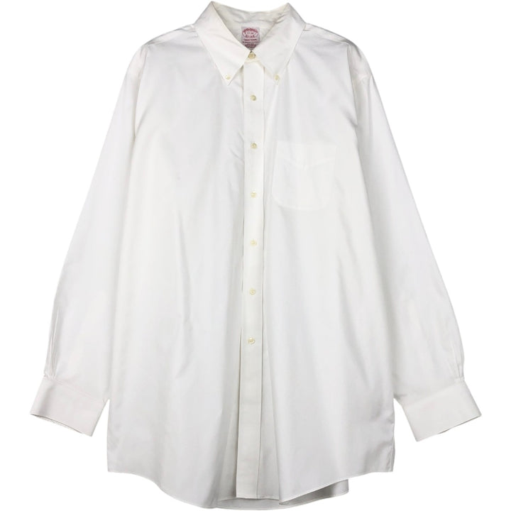 Brooks Brothers Est.1818 Traditional Fit Long-Sleeve Button-Down Shirt, Men's Size XL (approx.) Supima Cotton white type Vintage Second Hand