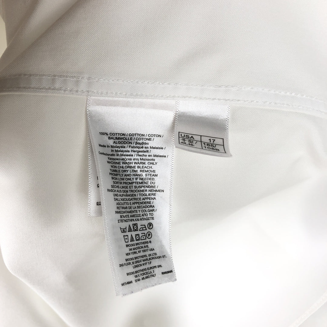 Brooks Brothers Est.1818 Traditional Fit Long-Sleeve Button-Down Shirt, Men's Size XL (approx.) Supima Cotton white type Vintage Second Hand