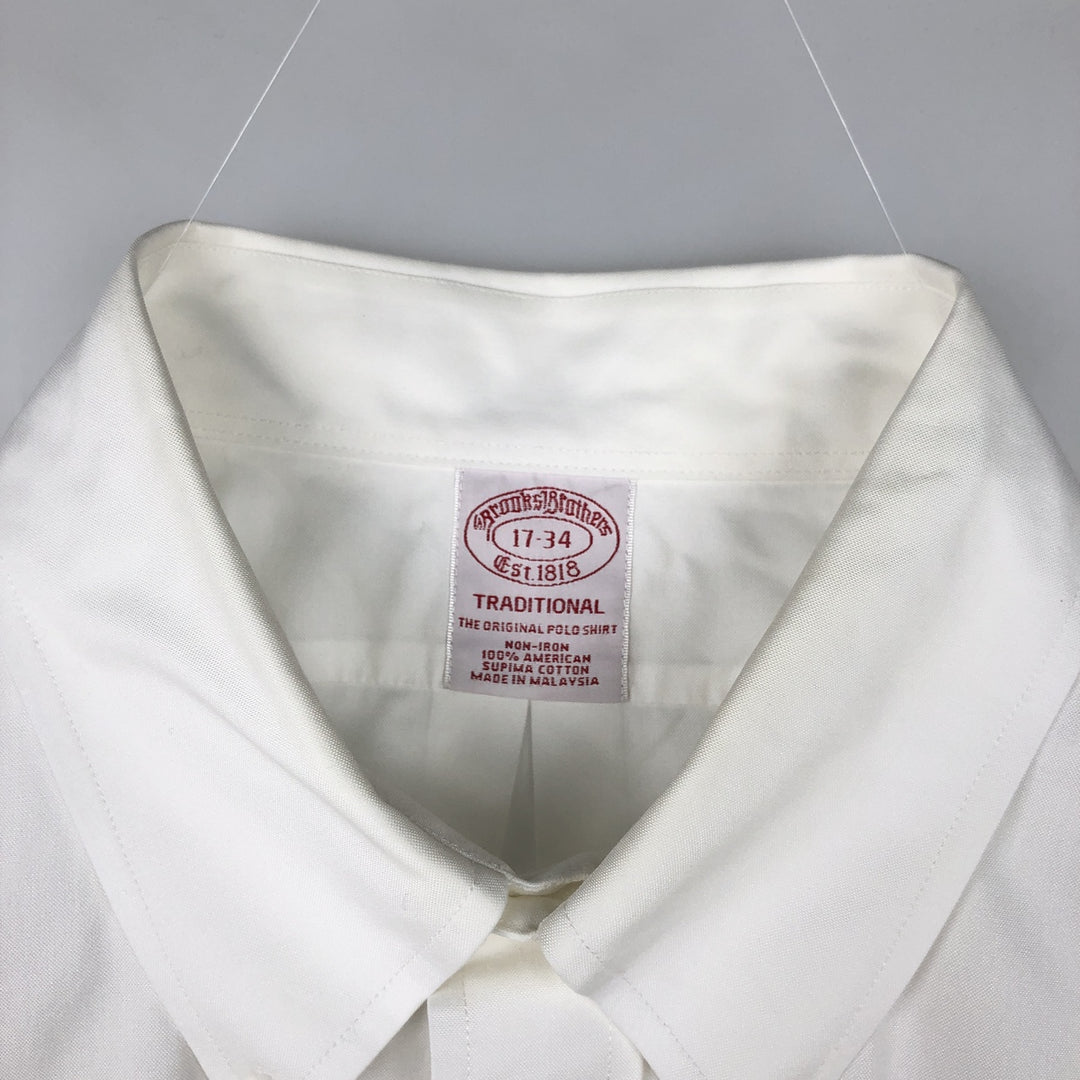 Brooks Brothers Est.1818 Traditional Fit Long-Sleeve Button-Down Shirt, Men's Size XL (approx.) Supima Cotton white type Vintage Second Hand