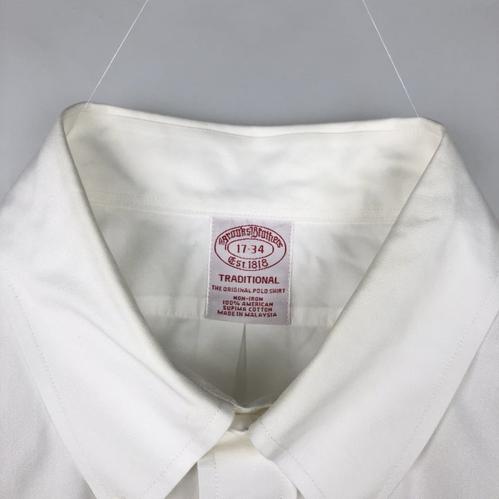 Brooks Brothers Est.1818 Traditional Fit Long-Sleeve Button-Down Shirt, Men's Size XL (approx.) Supima Cotton white type Vintage Second Hand