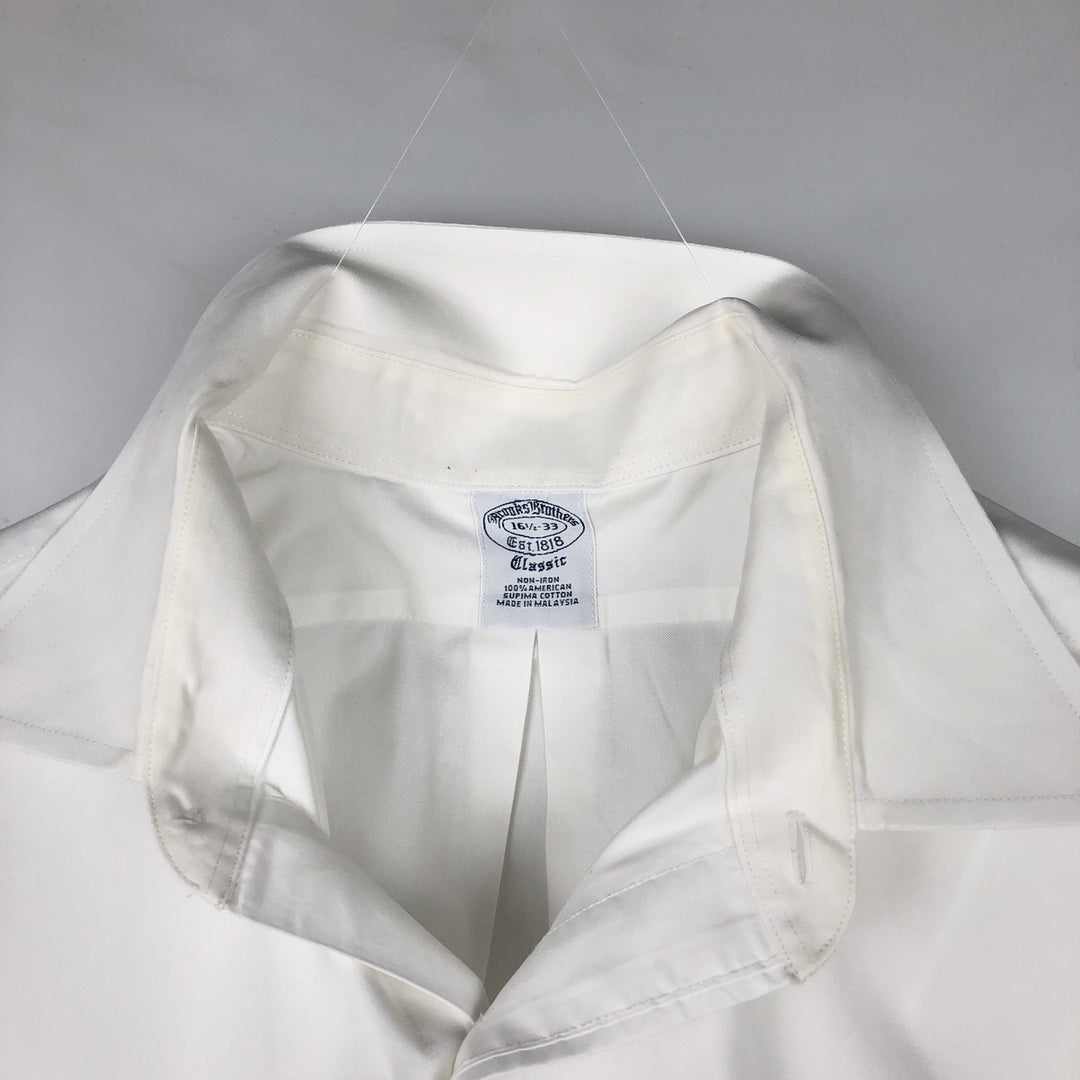 Brooks Brothers Est.1818 CLASSIC long sleeve cotton shirt, men's size L Supima Cotton white type Vintage Second Hand