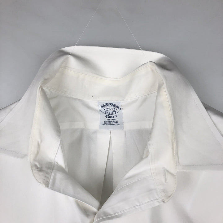 Brooks Brothers Est.1818 CLASSIC long sleeve cotton shirt, men's size L Supima Cotton white type Vintage Second Hand