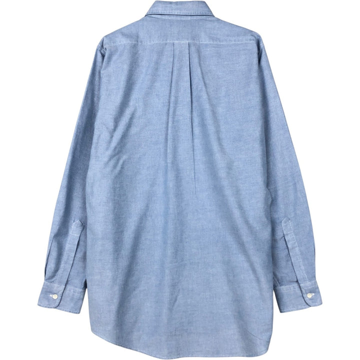 Vintage LLBean long-sleeved button-down shirt from the 1990s, men's size L (approx.). cotton blue type Vintage Second Hand