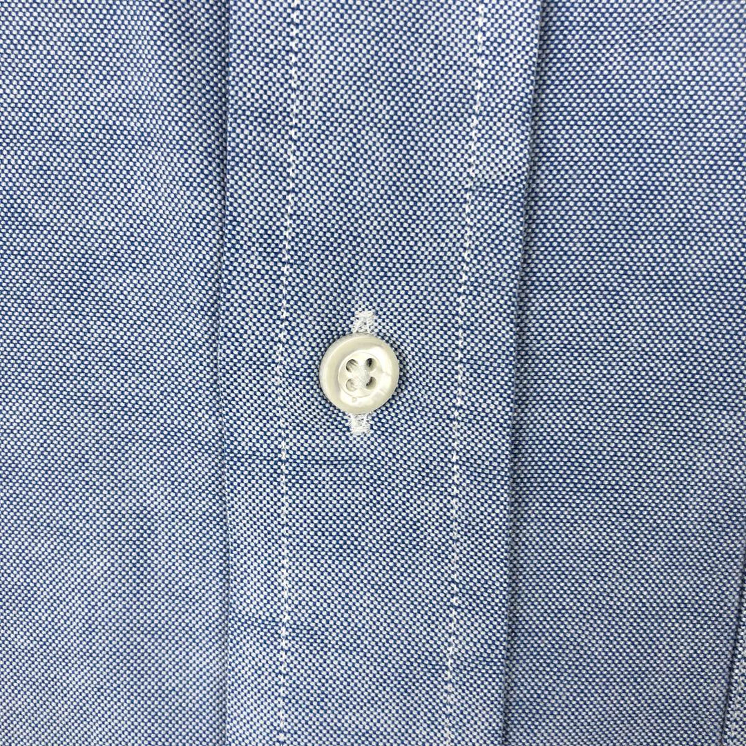 Vintage LLBean long-sleeved button-down shirt from the 1990s, men's size L (approx.). cotton blue type Vintage Second Hand