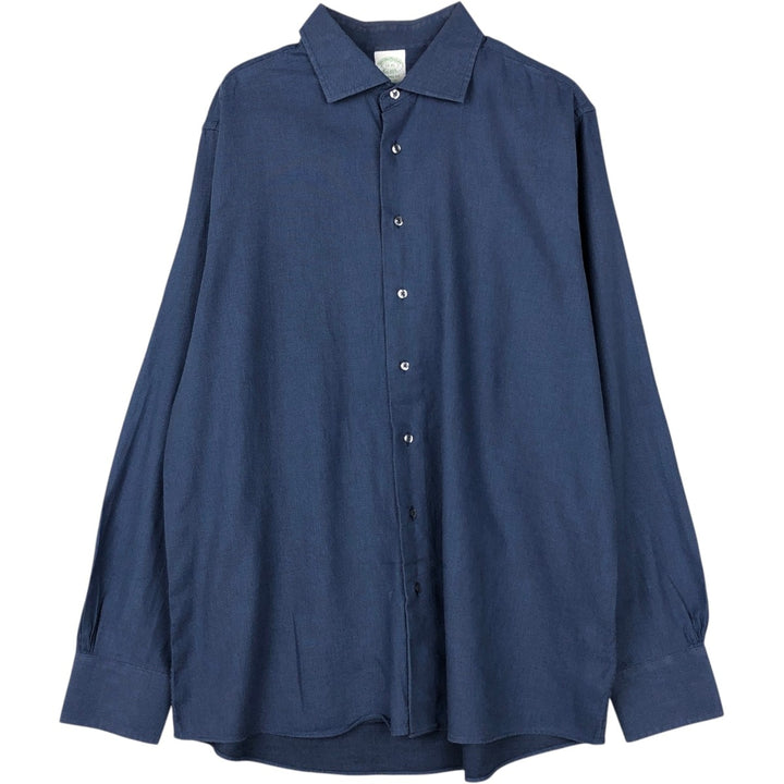 Brooks Brothers Est.1818 MILANO FIT Wide Collar Long Sleeve Cotton Shirt, Men's Size XL (approx.) cotton blue type Vintage Second Hand