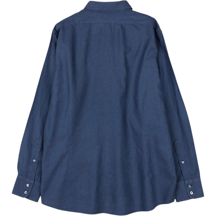Brooks Brothers Est.1818 MILANO FIT Wide Collar Long Sleeve Cotton Shirt, Men's Size XL (approx.) cotton blue type Vintage Second Hand