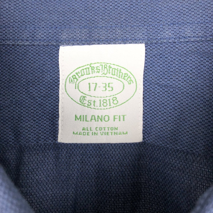 Brooks Brothers Est.1818 MILANO FIT Wide Collar Long Sleeve Cotton Shirt, Men's Size XL (approx.) cotton blue type Vintage Second Hand
