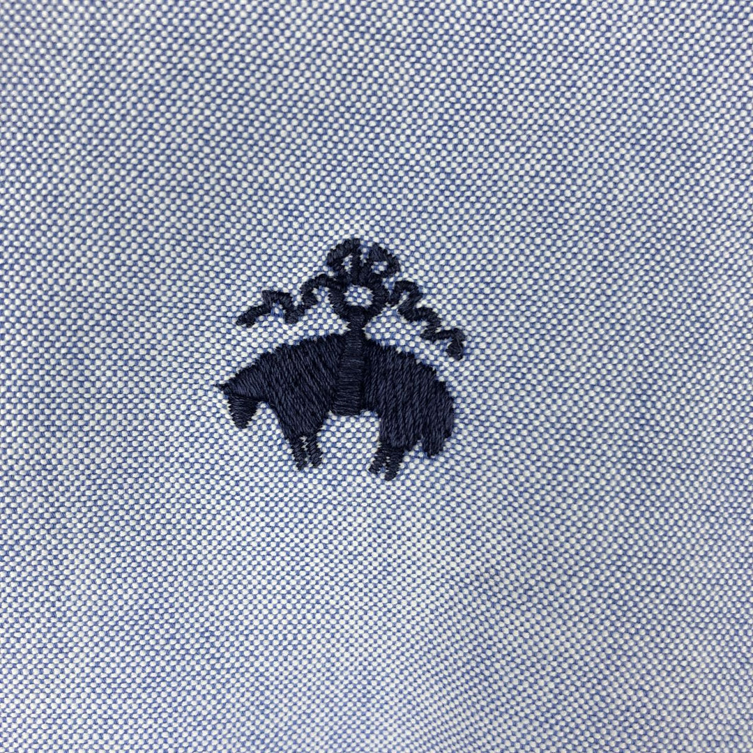 Brooks Brothers Est.1818 Sport Shirt, Long Sleeve Button-Down Shirt, Made in USA, Men's Size L (approx.) cotton navy blue type Vintage Second Hand