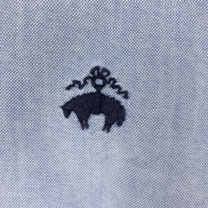 Brooks Brothers Est.1818 Sport Shirt, Long Sleeve Button-Down Shirt, Made in USA, Men's Size L (approx.) cotton navy blue type Vintage Second Hand