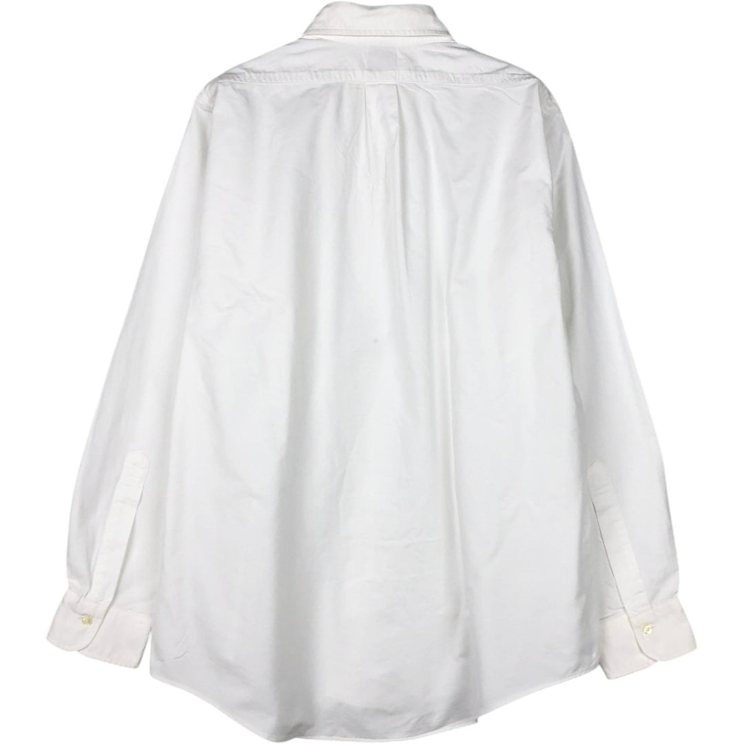 Brooks Brothers Est.1818 Traditional Fit Long-Sleeve Button-Down Shirt, Made in USA, Men's Size L (approx.) Supima Cotton white type Vintage Second Hand