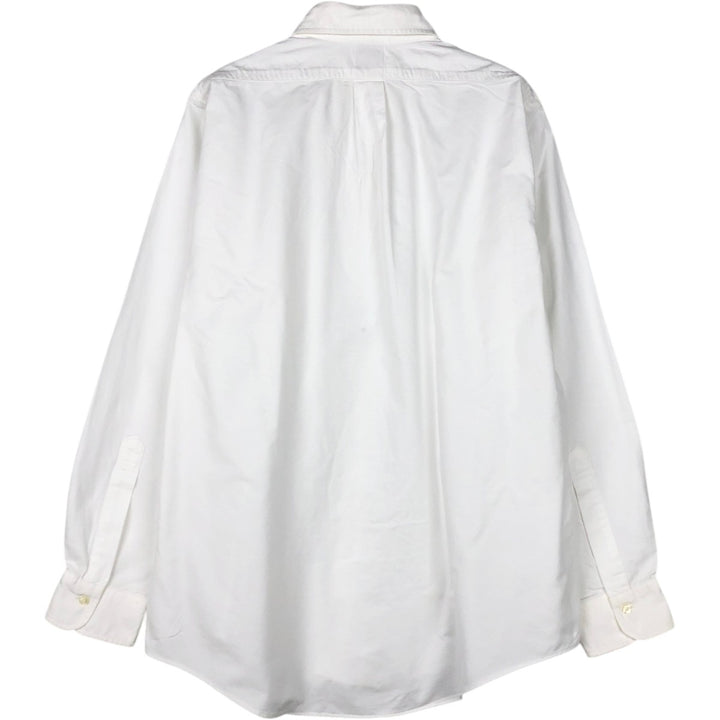 Brooks Brothers Est.1818 Traditional Fit Long-Sleeve Button-Down Shirt, Made in USA, Men's Size L (approx.) Supima Cotton white type Vintage Second Hand