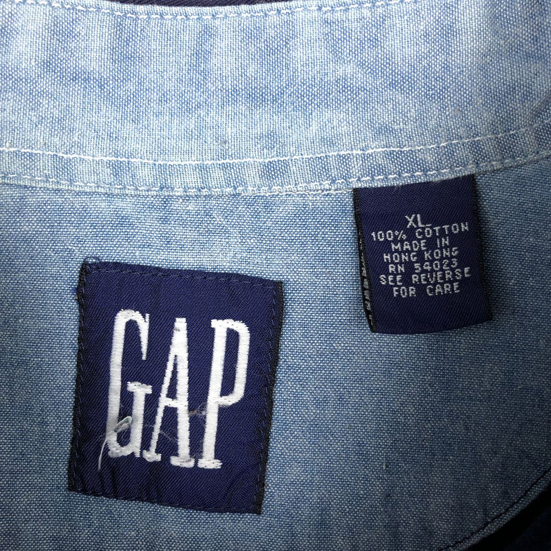 GAP Old Gap Long-Sleeve Button-Down Shirt, Men's Size XL (Equivalent), Vintage cotton navy blue type Vintage Second Hand
