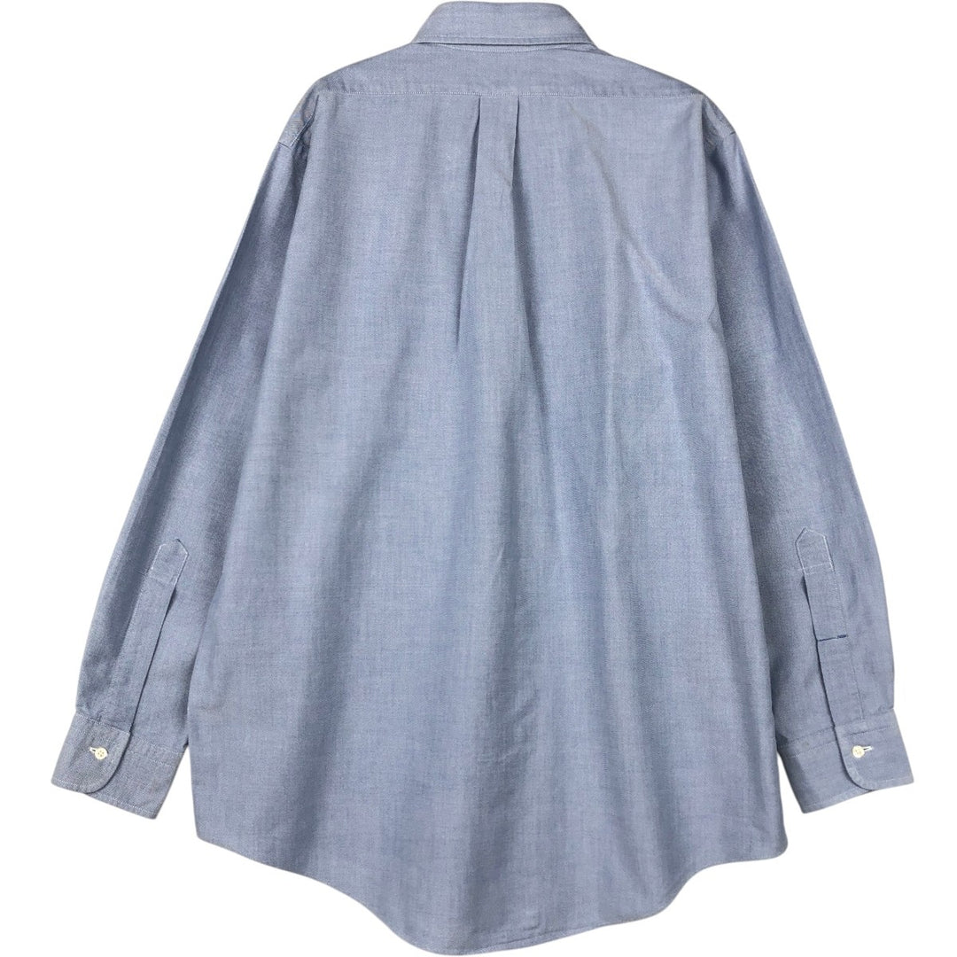 Brooks Brothers Est.1818 Traditional Fit Long-Sleeve Button-Down Shirt, Made in USA, Men's Size L (approx.) Supima Cotton blue type Vintage Second Hand